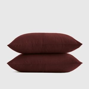 Quince Linen Bordeaux King Shams! Set Of 2 (L17)